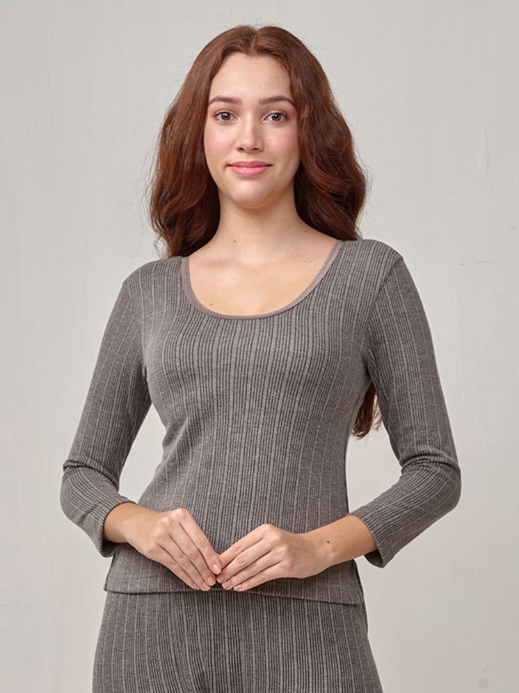     			Lux Inferno Cotton Blend Thermal Tops - Grey Pack of 1