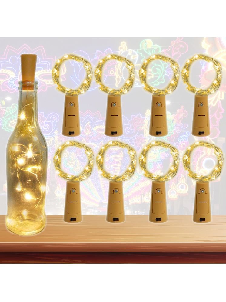     			SPARKWORLD Gold 3M Cork light ( Pack of 8 )