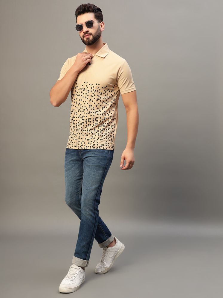     			WESTMAN Pack of 1 Cotton Blend Regular Fit Printed Half Sleeves Men's Polo T Shirt ( Beige )