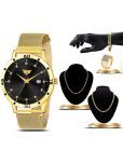 Fadiso Fashion Gold Metal Analog Men's Watch