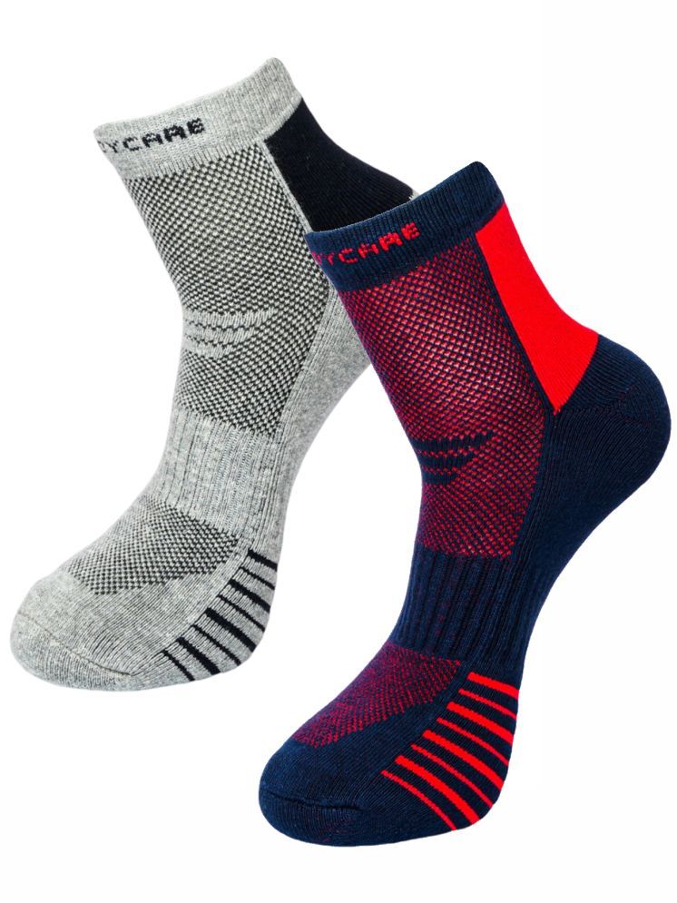     			Bodycare Cotton Blend Men's Colorblock Multicolor Ankle Length Socks ( Pack of 2 )