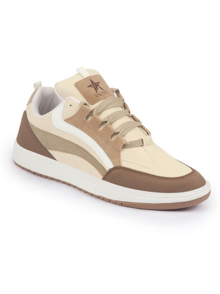     			Fausto Colorblocked Low Top Classic Lace-Up Sneaker Shoes Beige Men's Sneakers