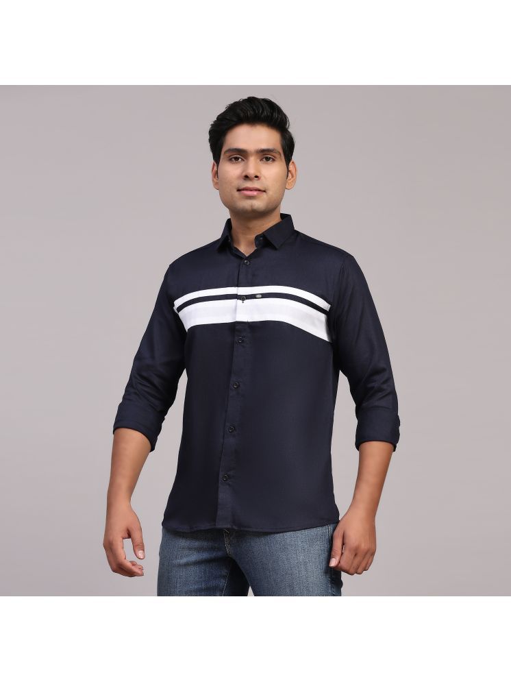     			NOWT Cotton Blend Regular Fit Colorblock Full Sleeves Men's Casual Shirt - Navy ( Pack of 1 )