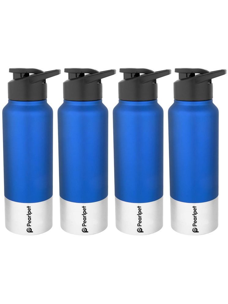     			PearlPet S80-750ML Blue Stainless Steel Sipper Water Bottle 750 mL ( Set of 4 )