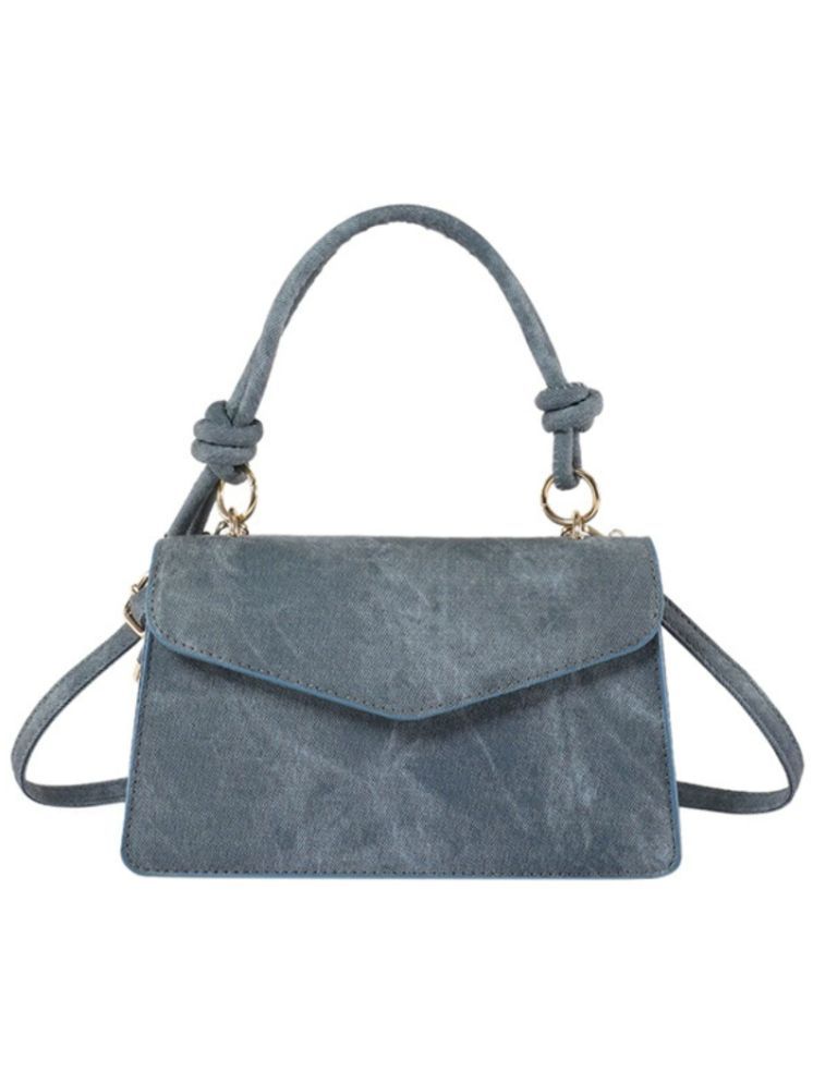     			Santorini Blue Faux Leather Sling Bag