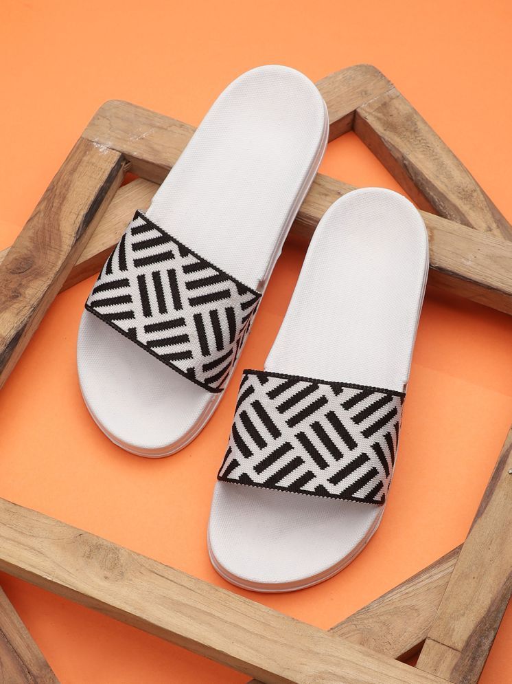     			KAPANI White Men's Slide Flip flop