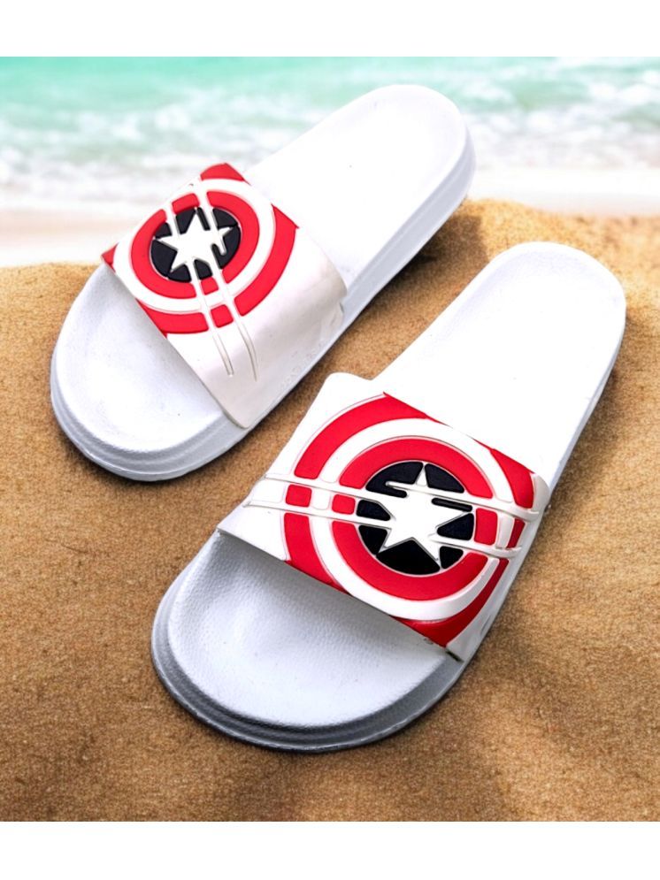     			KAPANI White Men's Slide Flip flop