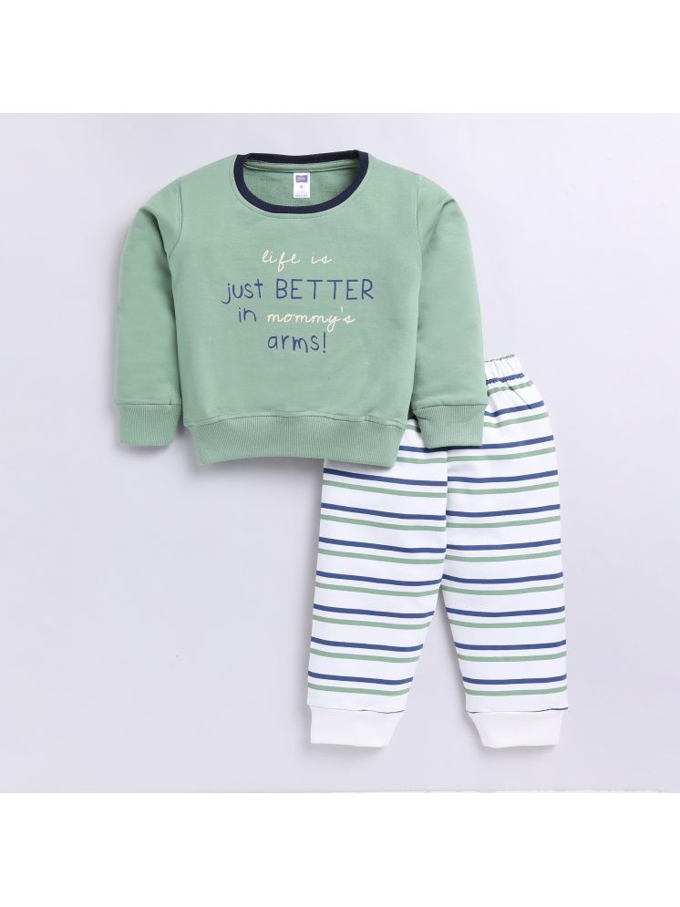     			Nottie planet Green Cotton Boys T-Shirt & Trackpants ( Pack of 1 )