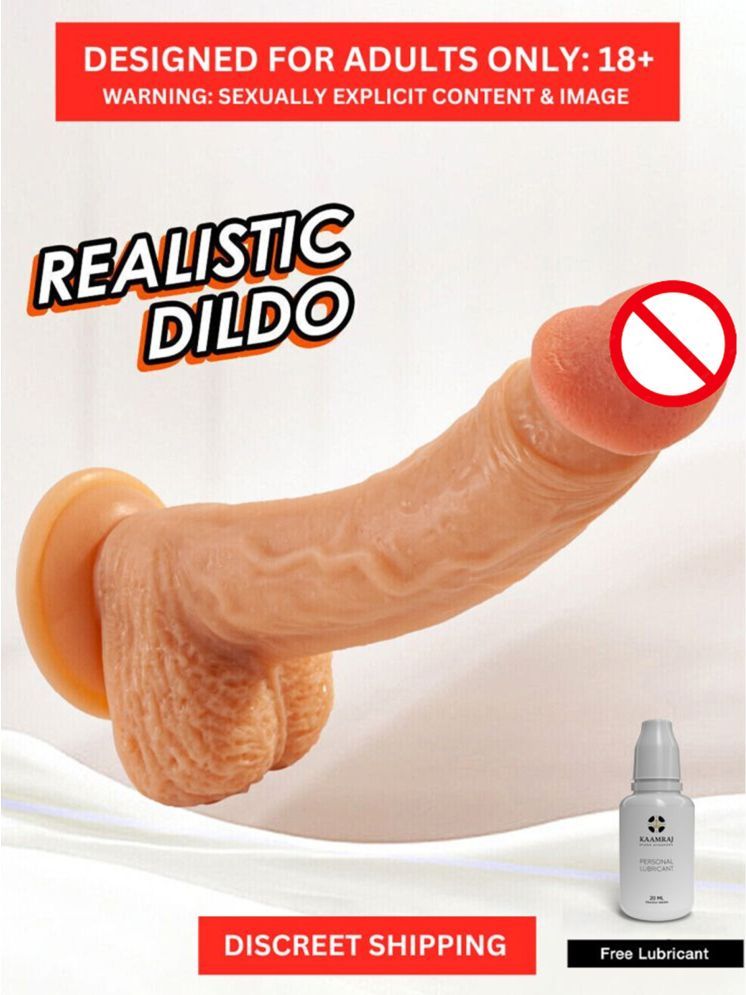     			Super Premium Quality Suction Base 7 Inch Pink Head Skin Dildo For Women By Knightriders