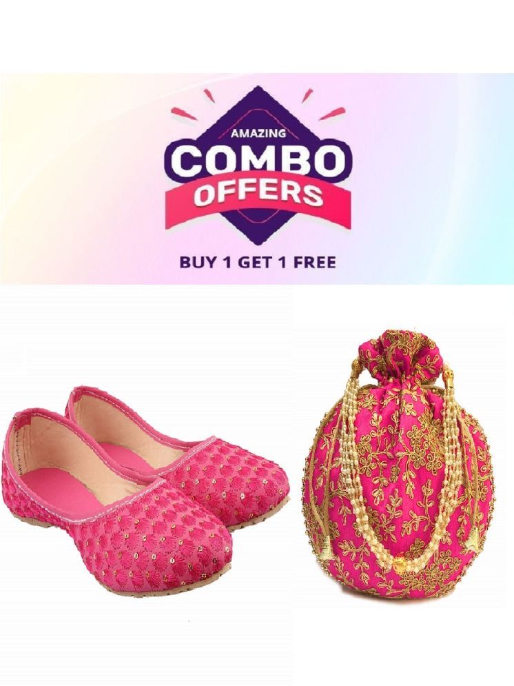     			Anjaneya Creations Pink Women's Juttis