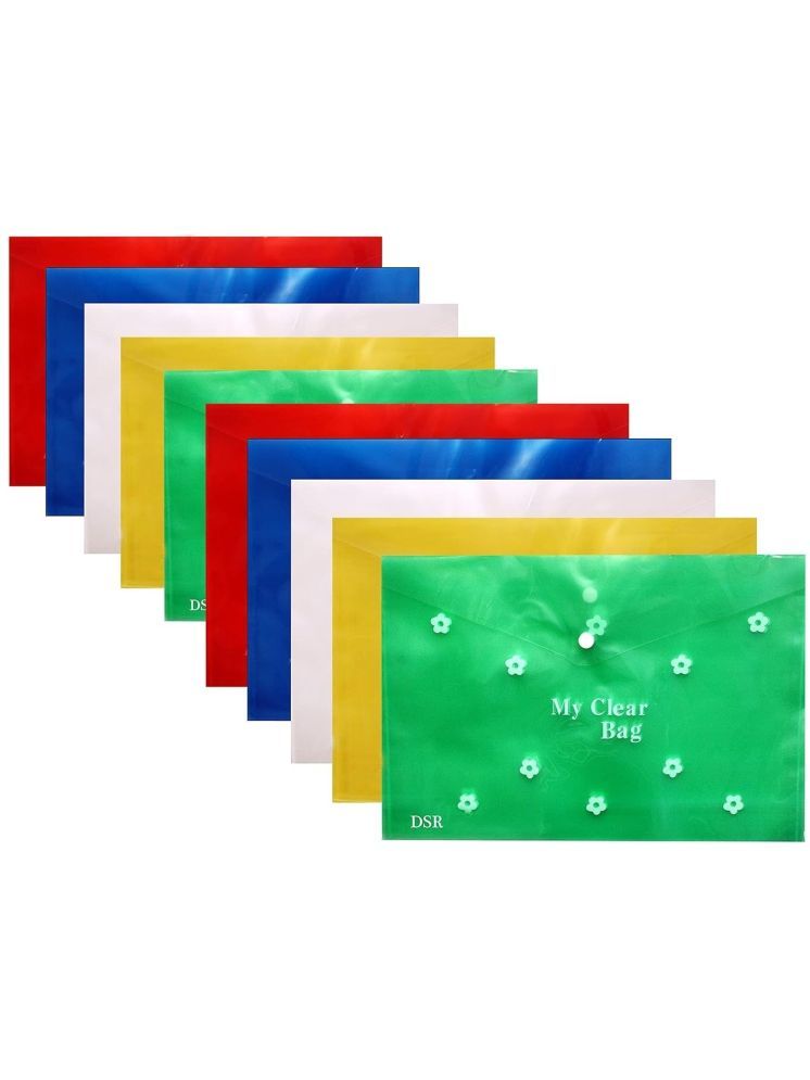     			Eclet Assorted/Multicolour My Clear Bag Folder ( Pack of 10 )