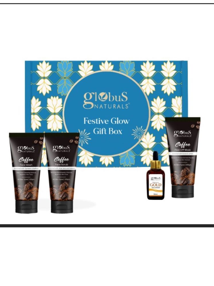     			Globus Naturals Coffee Symphony Gift set of 4 - Box includes - Coffee Face Wash 100gm, Scrub, gm, Peel Off Mask 100gm, Gold Serum 50 ml