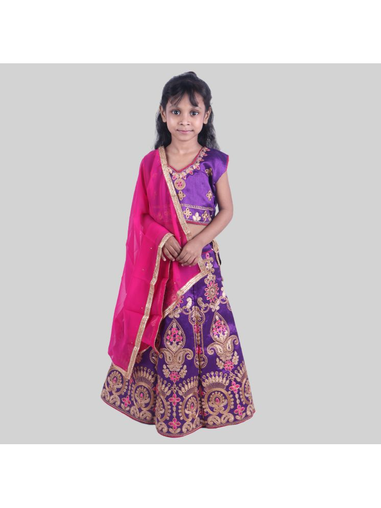     			Kidzee Kingdom Blue Cotton Girls Lehenga Choli Set ( Pack of 1 )