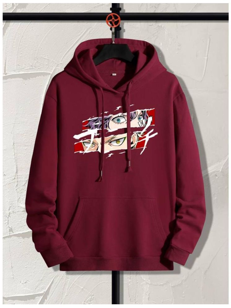     			Unicus Apparel Fleece Hooded Men's Sweatshirt - Maroon ( Pack of 1 )