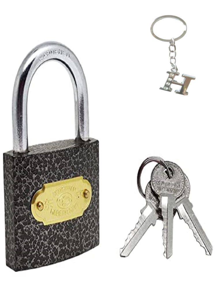     			multi Alphabets key chain with lock SMALL 50MM Pressing Hard Stainless Steel black Finish Lock with 3 Key (lock 50 mm )