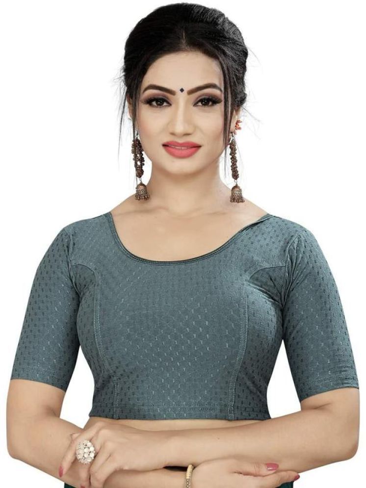     			INDIAN SILKS Grey Readymade without Pad Lycra Women's Blouse ( Pack of 1 )