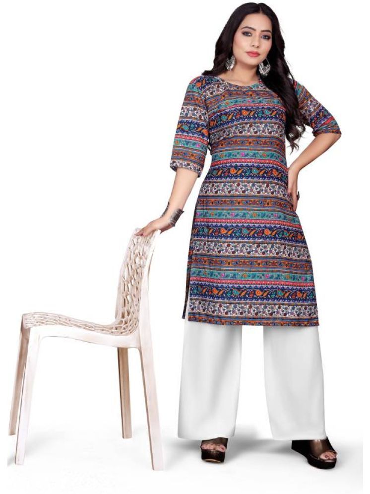     			INDIAN SILKS Rayon Printed A-line Women's Kurti - Multicolor ( Pack of 1 )