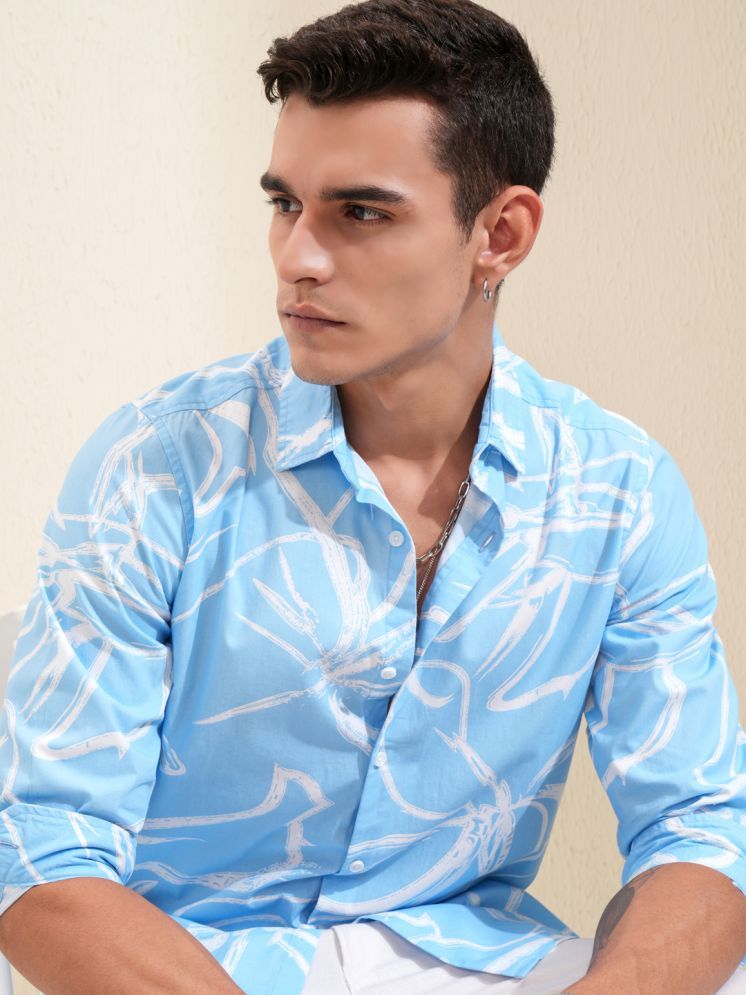     			Ketch 100% Cotton Regular Fit Printed Full Sleeves Men's Casual Shirt - Blue ( Pack of 1 )