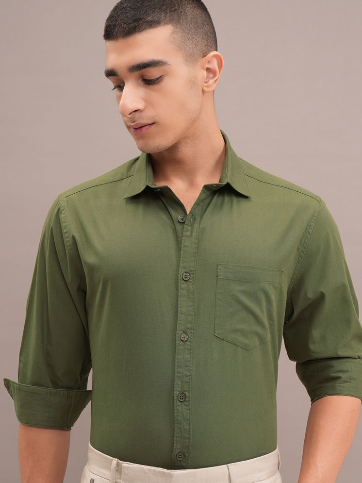     			Ketch 100% Cotton Slim Fit Solids Full Sleeves Men's Casual Shirt - Green ( Pack of 1 )