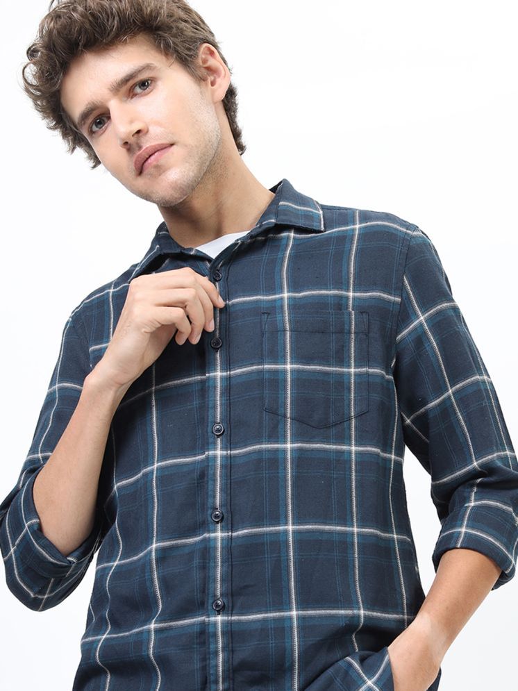     			Ketch Cotton Blend Slim Fit Checks Full Sleeves Men's Casual Shirt - Blue ( Pack of 1 )