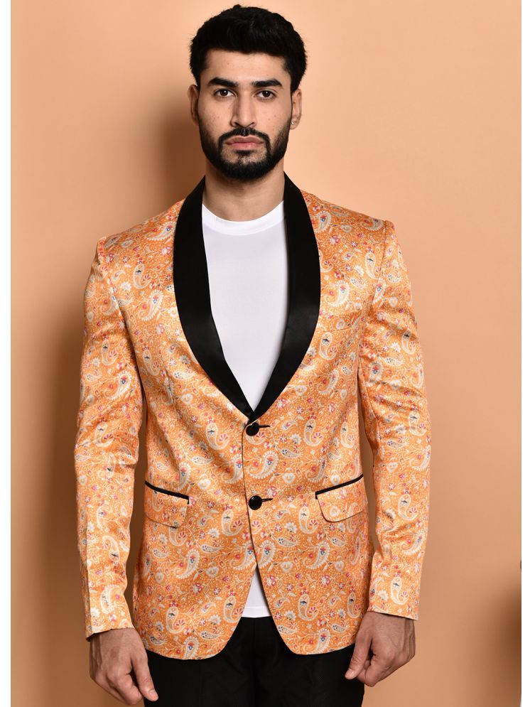     			PRINTCULTR Cotton Blend Men's Blazer - Orange ( Pack of 1 )