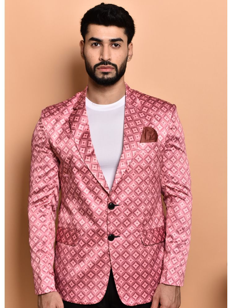     			PRINTCULTR Cotton Blend Men's Blazer - Pink ( Pack of 1 )