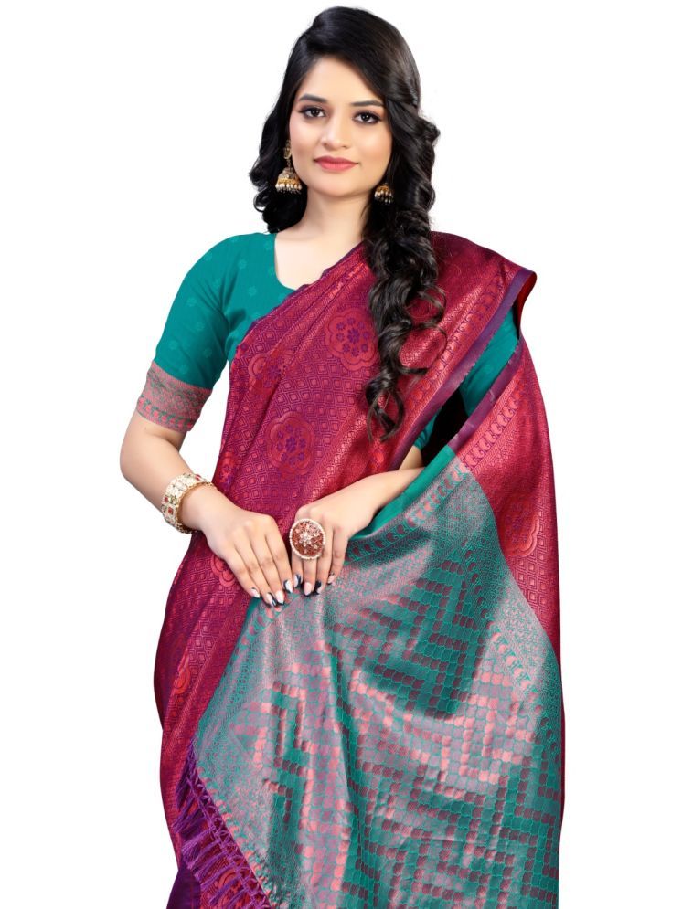     			THE PRIVATE LABLE Mysore Silk Embroidered Saree With Blouse Piece - Multicolor ( Pack of 1 )