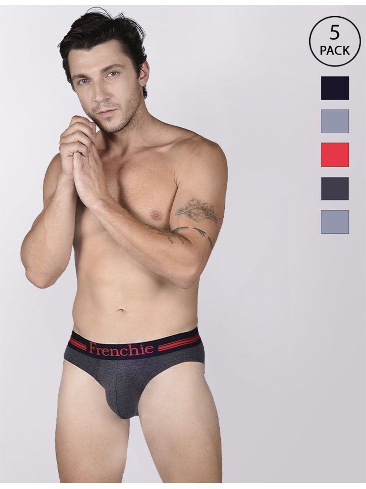     			VIP Frenchie Pack of 5 Cotton Men's Briefs ( Multicolor4 ) Casual 4001