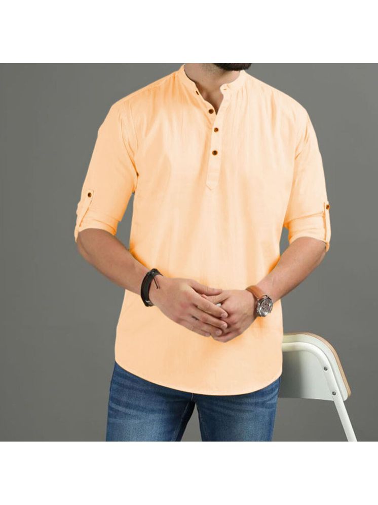     			Vida Loca Orange Cotton Blend Men's Shirt Style Kurta ( Pack of 1 )