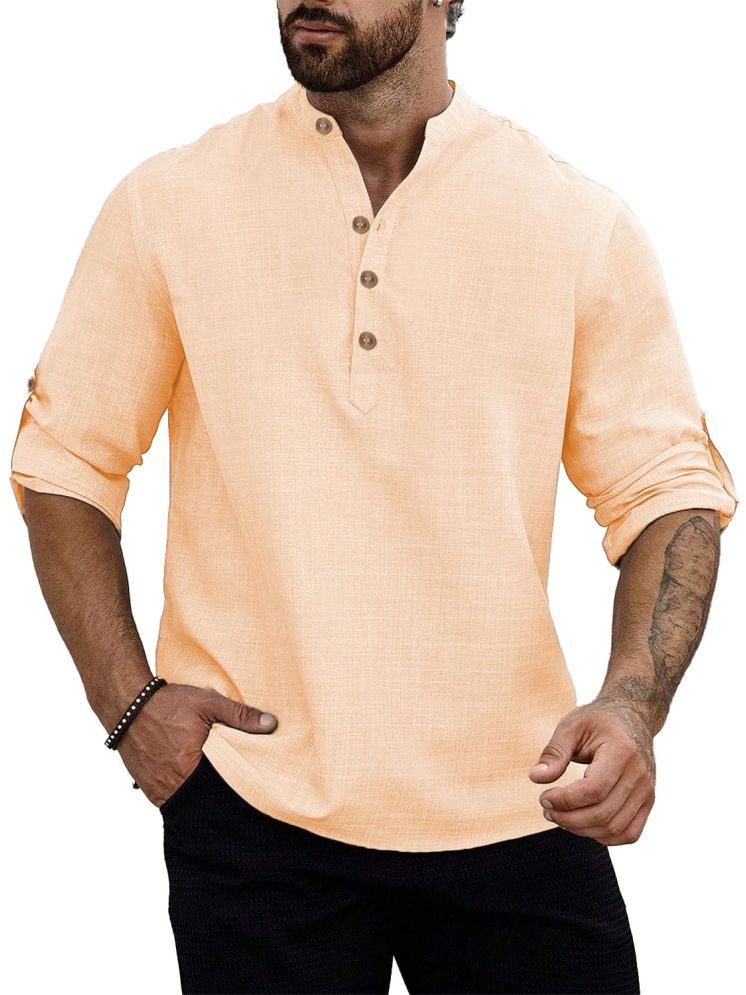     			Vida Loca Orange Cotton Blend Men's Shirt Style Kurta ( Pack of 1 )