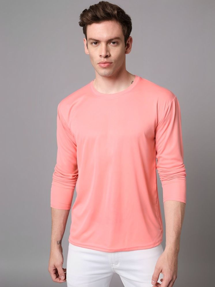     			AKTIF Cotton Blend Regular Fit Solid Full Sleeves Men's Round T-Shirt - Pink ( Pack of 1 )