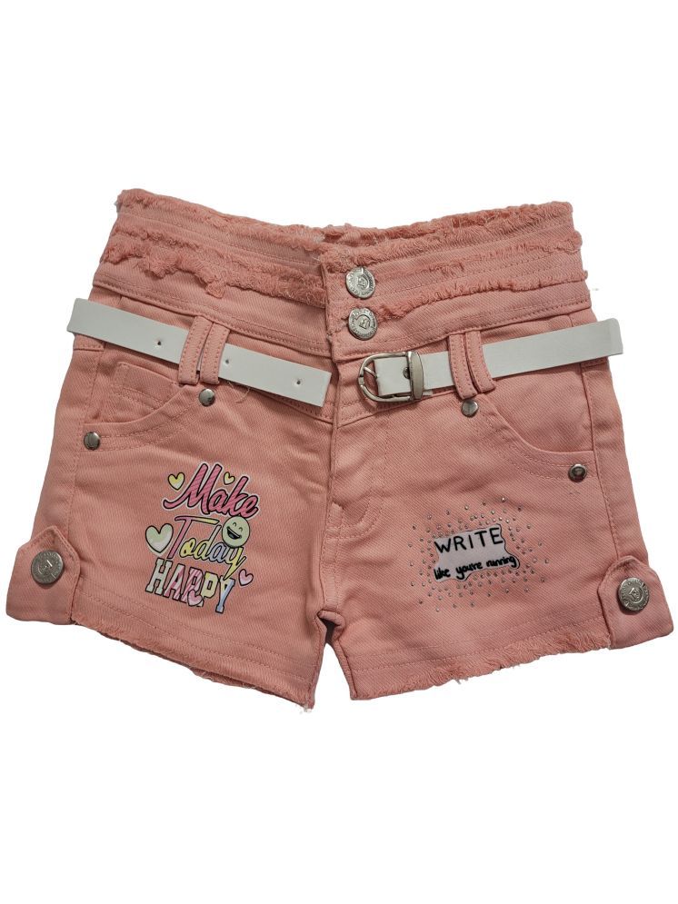     			Arshia Fashions - Peach Denim Girls Hot Pants ( Pack of 1 )