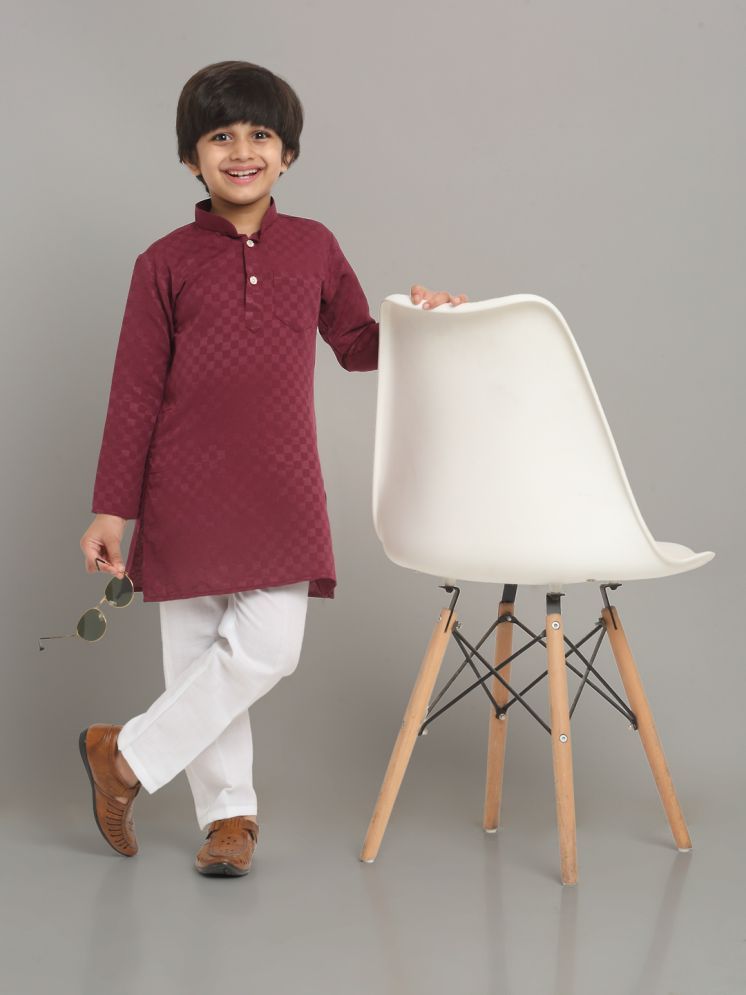     			CENSAL Maroon Cotton Boys Kurta Sets ( Pack of 1 )