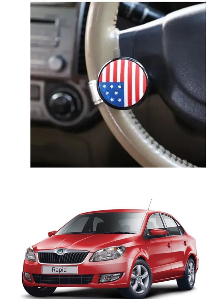     			Car USA Flag Knob (Pack Of 1) For Skoda Rapid