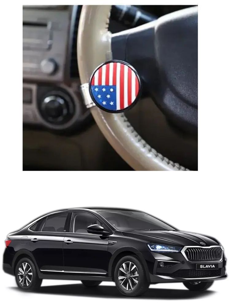     			Car USA Flag Knob (Pack Of 1) For Skoda Slavia