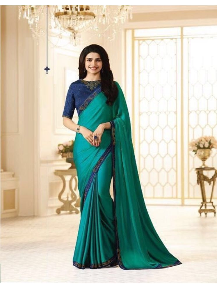     			Gazal Fashions Georgette Printed Saree With Blouse Piece - Sea Green ( Pack of 1 )