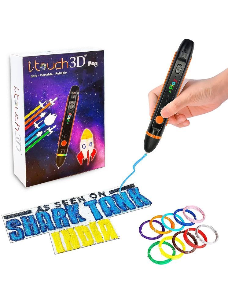     			ITouch play 3D Pen for 3D Drawing Art and Crafts Modeling Professionals and Education  Model With 10in1 PLA Filament 5 Meter Each.