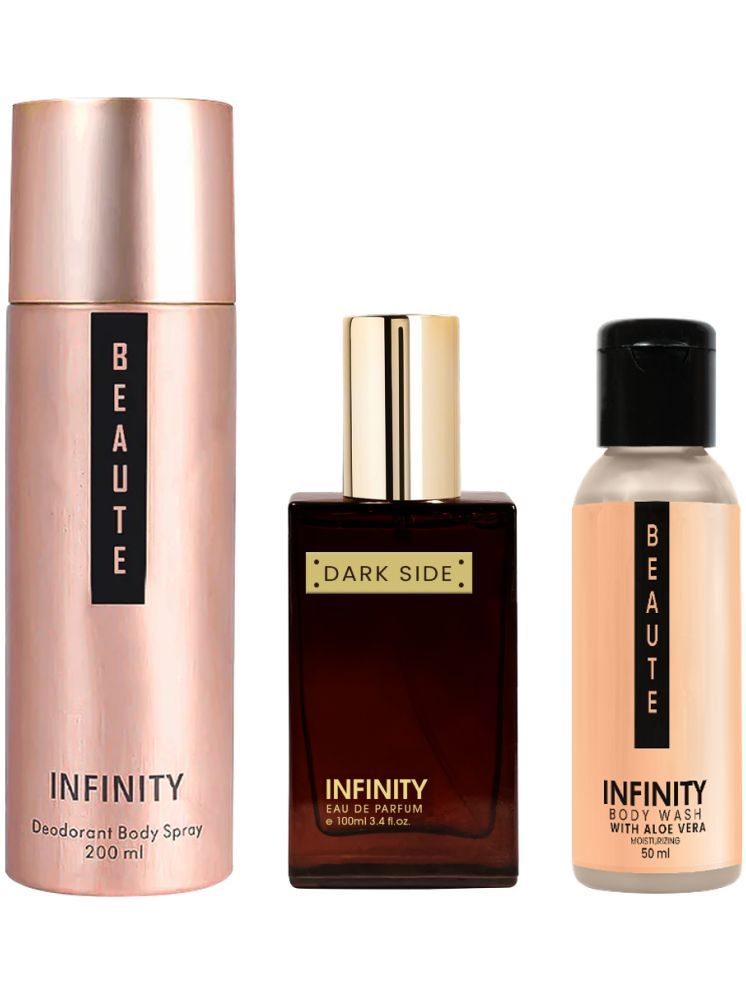     			Infinity Beaute 200ml Deodorant, Dark Side 25ml EDP Perfume, Beaute 50ml Body Wash Pack of 3