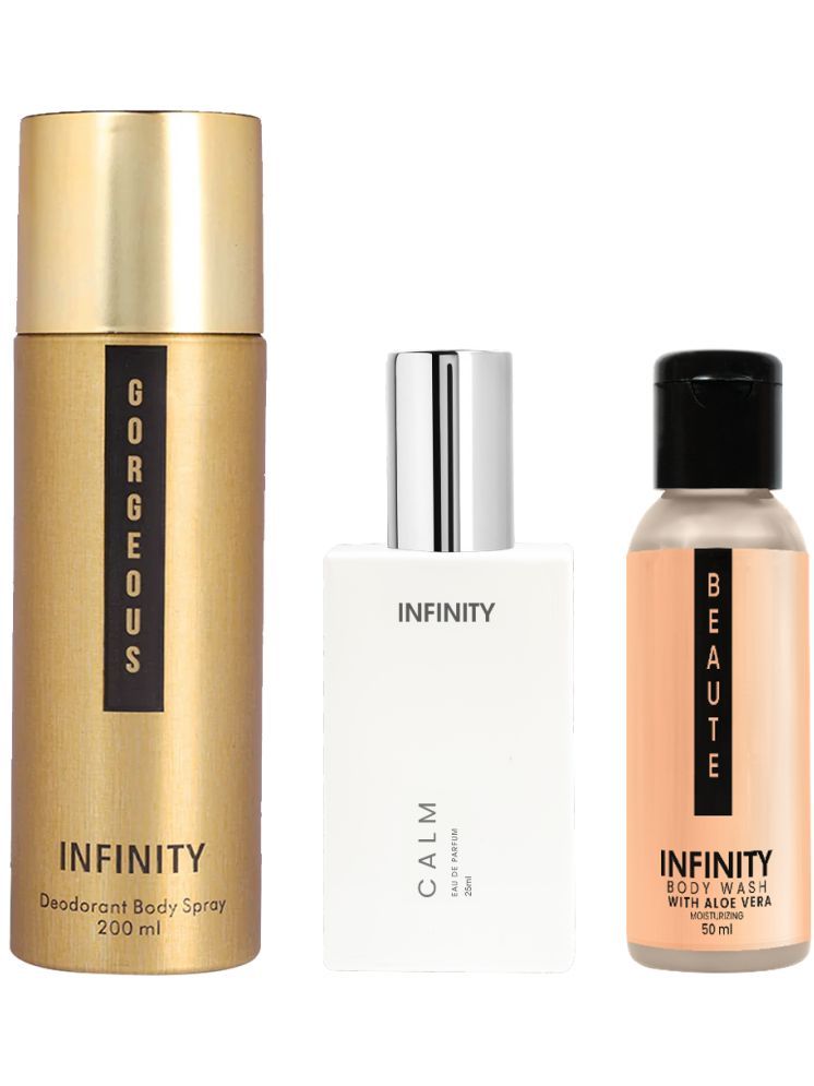     			Infinity Gorgeous 200ml Deodorant, Calm 25ml EDP Perfume, Beaute 50ml Body Wash Pack of 3