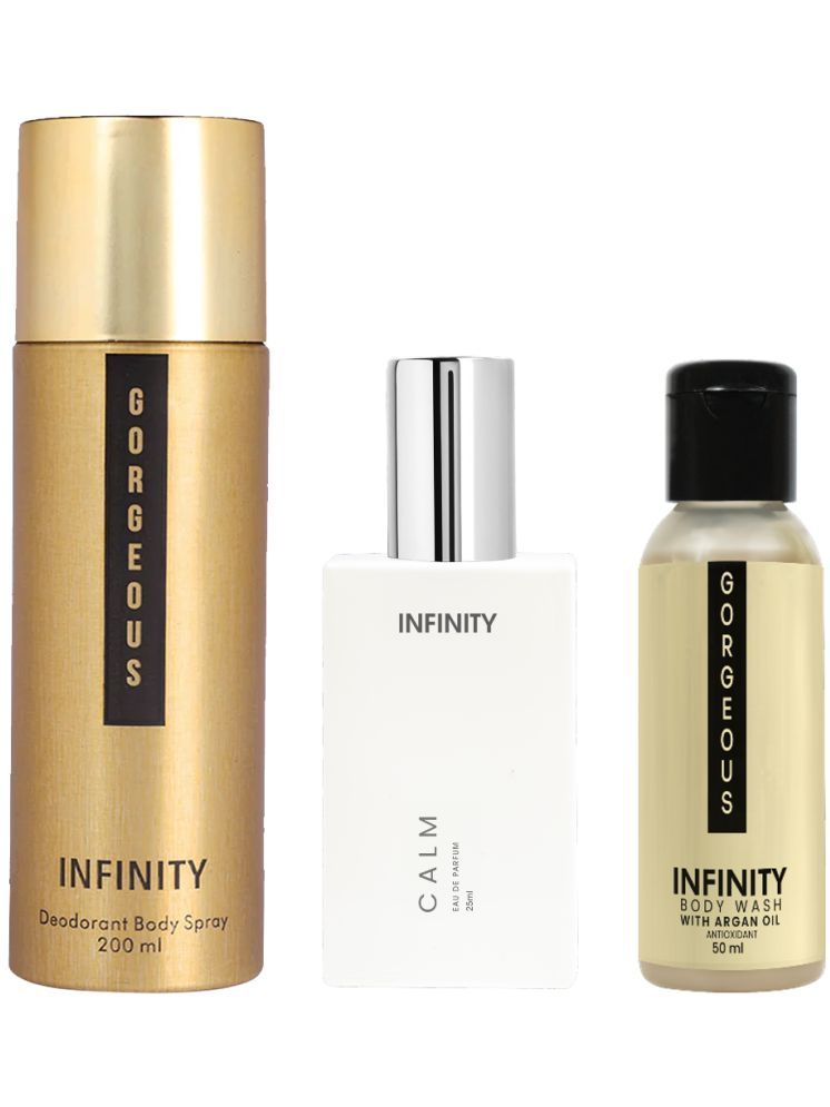     			Infinity Gorgeous 200ml Deodorant, Calm 25ml EDP Perfume, Gorgeous 50ml Body Wash Pack of 3