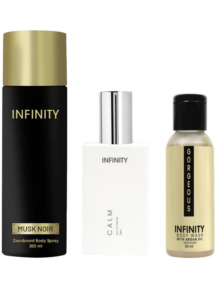     			Infinity Musk Noir 200ml Deodorant, Calm 25ml EDP Perfume, Gorgeous 50ml Body Wash Pack of 3