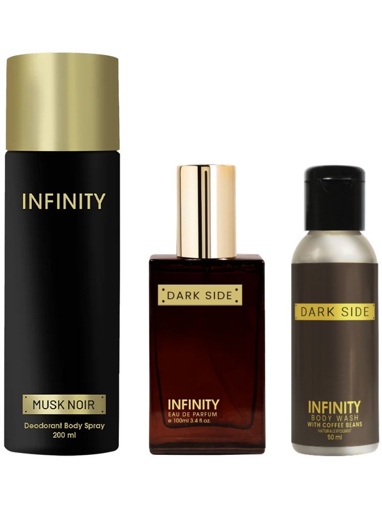     			Infinity Musk Noir 200ml Deodorant, Dark Side 25ml EDP Perfume, Dark Side 50ml Body Wash Pack of 3