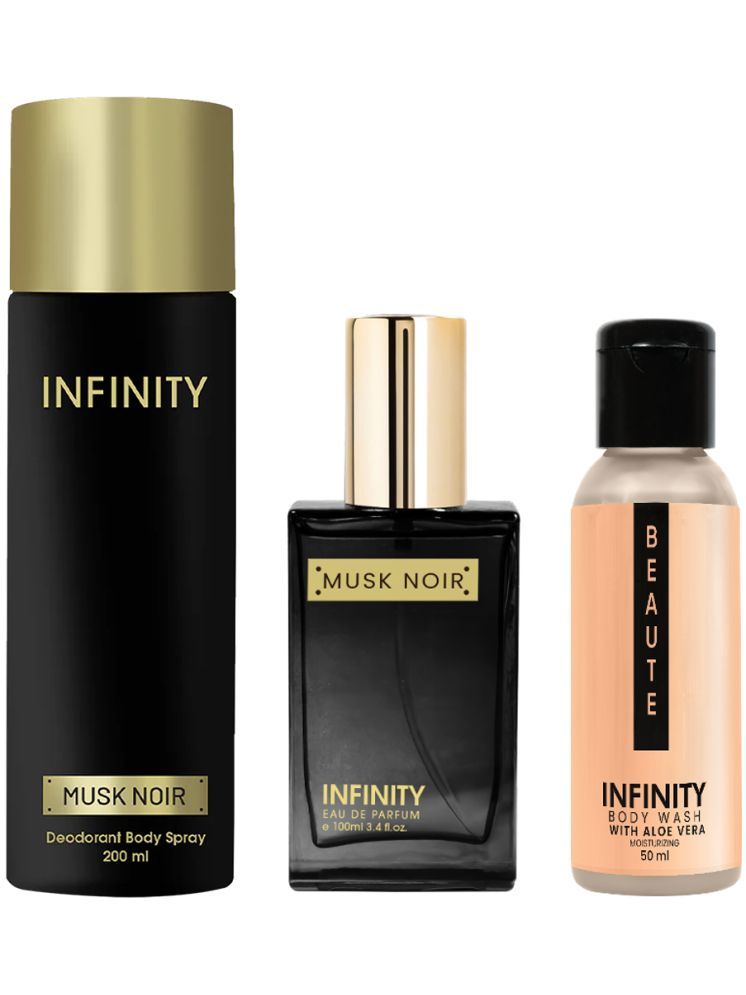     			Infinity Musk Noir 200ml Deodorant, Musk Noir 25ml EDP Perfume, Beaute 50ml Body Wash Pack of 3