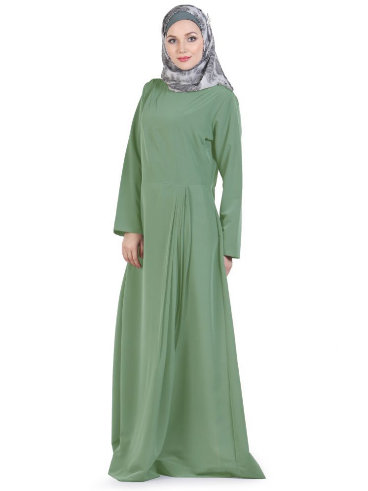     			Momin Libas Green Polyester Stitched Burqas without Hijab - Single