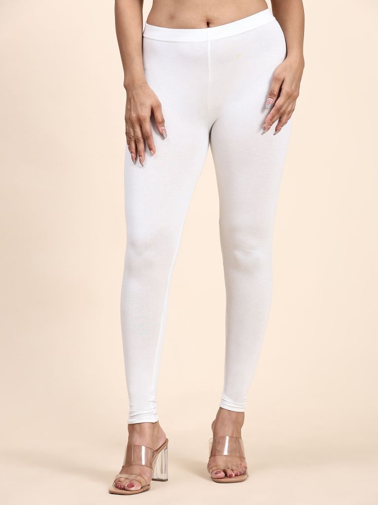     			Outflits - White Cotton Women's Leggings ( Pack of 1 )