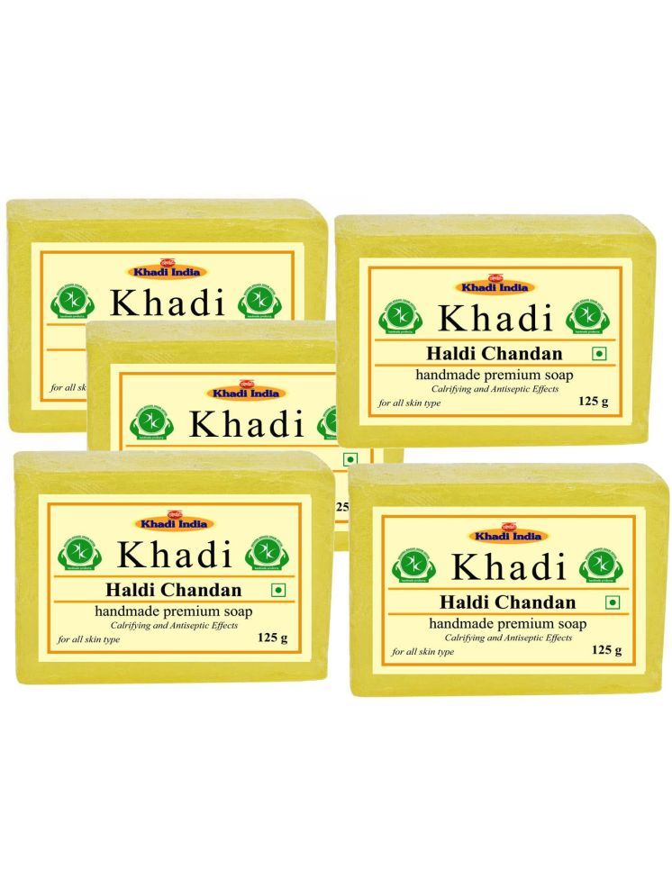     			Premium Khadi Freshness Haldi Chandan Soap for All Skin Type ( Pack of 5 )