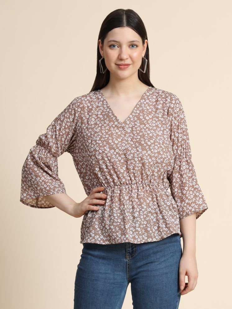     			TOOCHKI Brown Polyester Women's Peplum Top ( Pack of 1 )