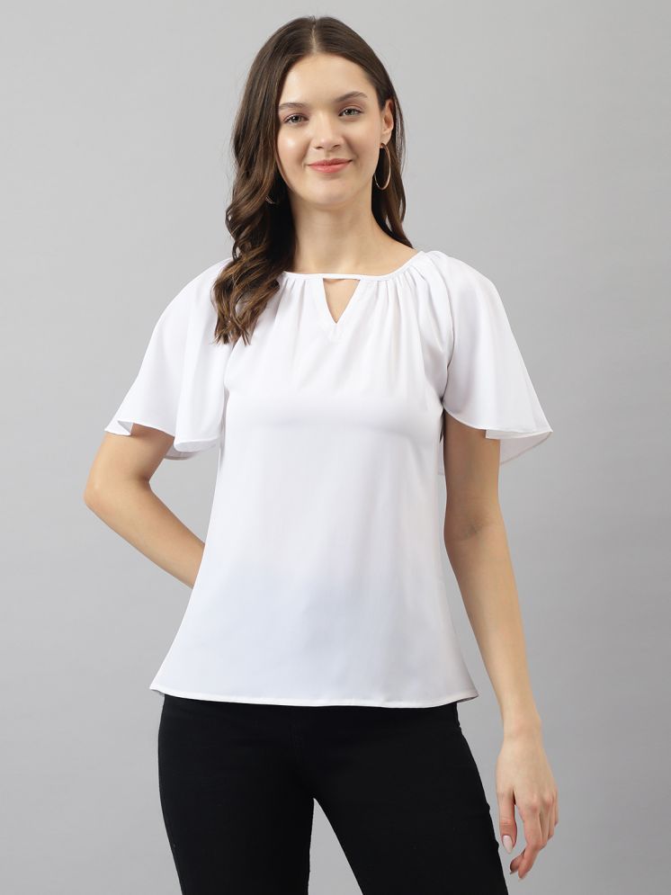     			TOOCHKI White Rayon Women's Regular Top ( Pack of 1 )