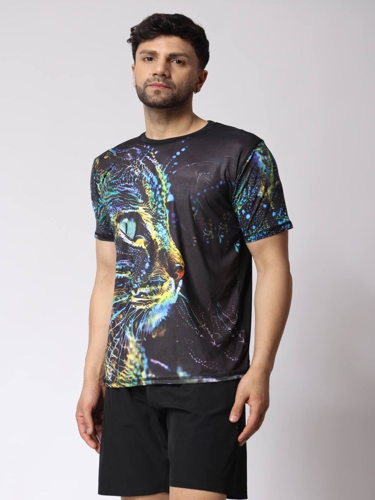     			yellow tree Polyester Regular Fit Printed Half Sleeves Men's Round T-Shirt - Multicolor ( Pack of 1 )