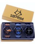 Septem Multicolor Leather Analog Men's Watch